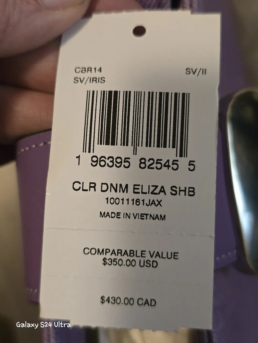 Coach Eliza Purple Denim/ Leather Shoulder Bag NWT - Picture 13 of 14